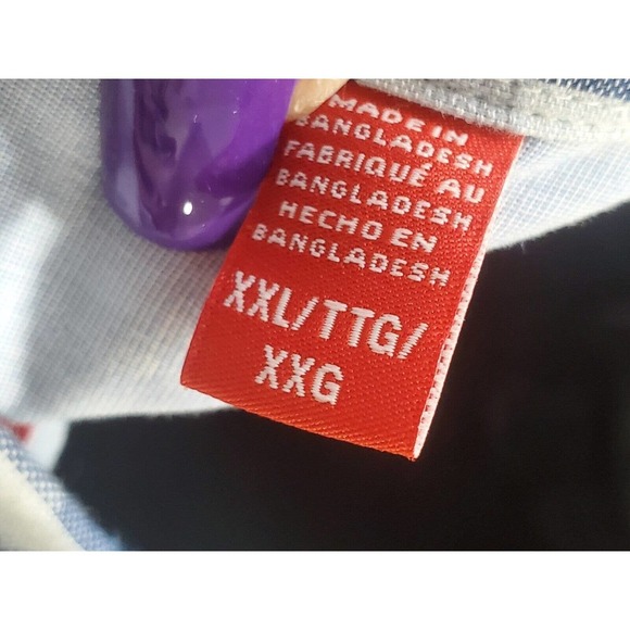 Izod Men's White & Blue Cotton Collared Half Sleeve Casual Button Down Shirt 2XL - Picture 9 of 12